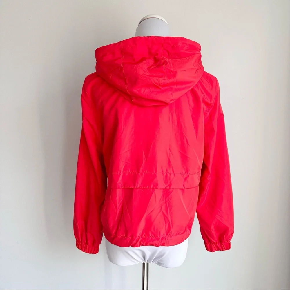 H&M DIVIDED Bright Red Hooded Zip Up Windbreaker Jacket - Picture 4 of 15